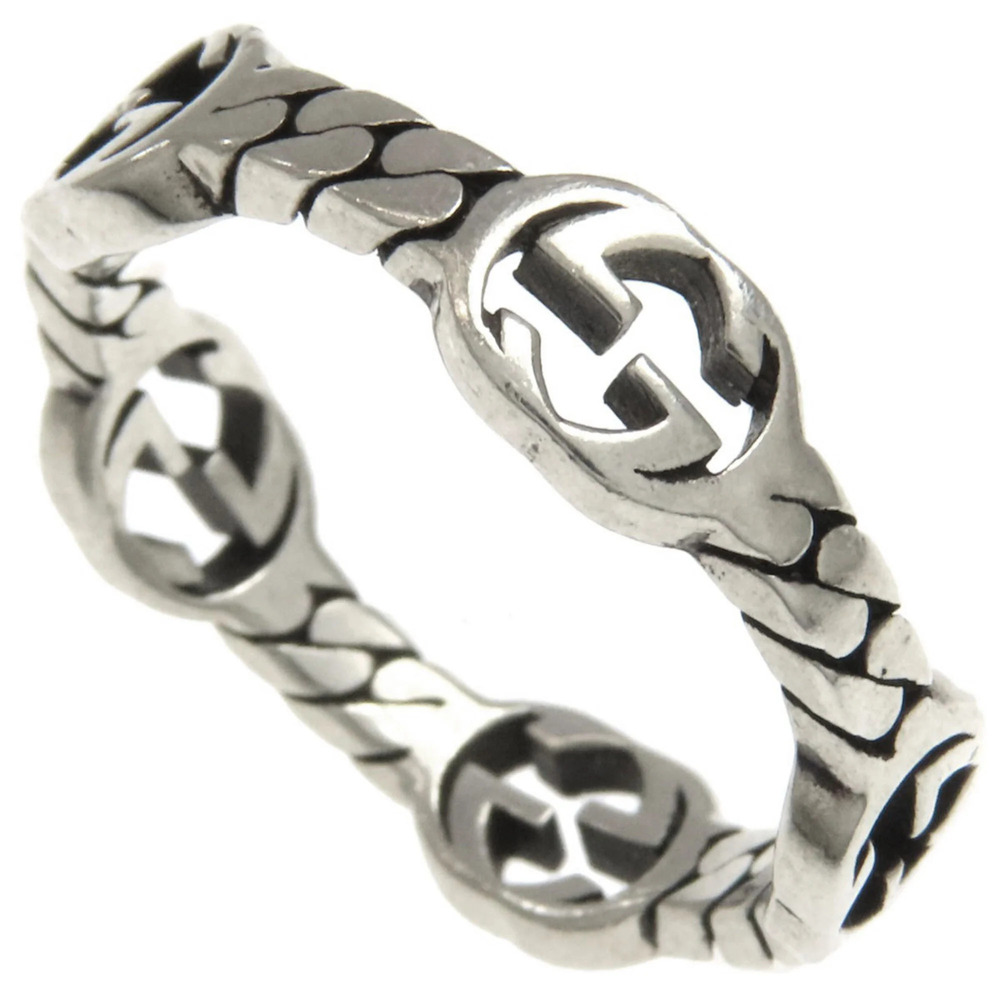 Gucci Interlocking G Chain Ring - Silver Women's
